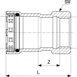 Viega Megapress menetes csatlakozó 20-3/4" BM (695347)