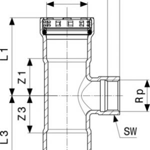 Viega Megapress T idom menetes 1/2"-1/2"BM-1/2" (695163)