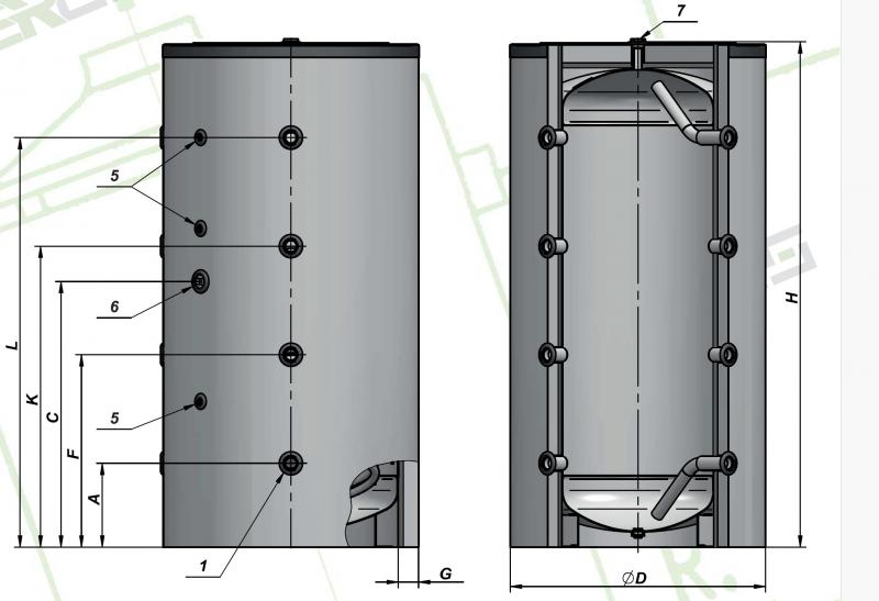 Heizer PUS-1002F puffertartály levehető szigeteléssel (70-100002F)
