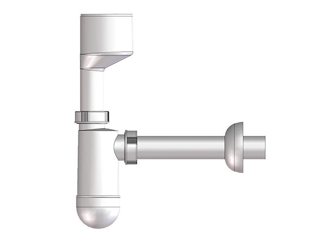 HL130/40 piszoár szifon DN40 csatlakozó-mandzsettával és rosettával