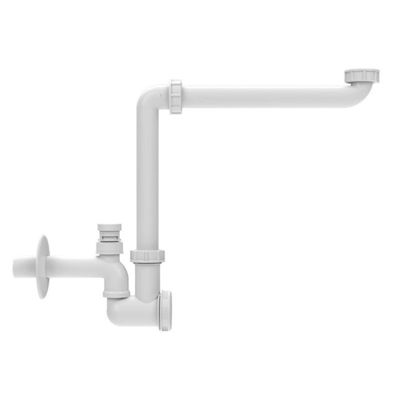 HL137N-BV/30 helytakarékos mosdószifon DN32x5/4" rozettával, légbeszívó szeleppel 1"