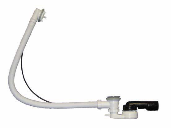 HL555N.L.0 Fürdőkád le- és túlfolyó 6/4", gömbcsuklós DN40/50 szifonnal, bowdenes (80cm) szelepemelővel, látható fémrészek nélkül