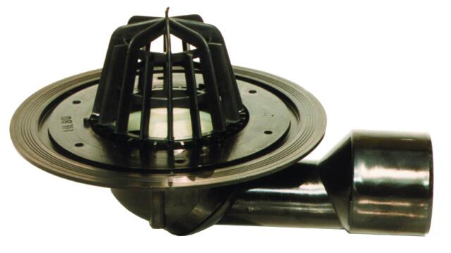 HL80.3 Tetőlefolyó DN50/75 elfordítható kimenettel, szigetelő karimával, lombkosárral