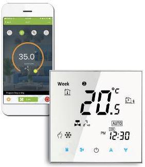 Reverso Smart Crystal Wifi termosztát, fehér (SMCRYWH5)