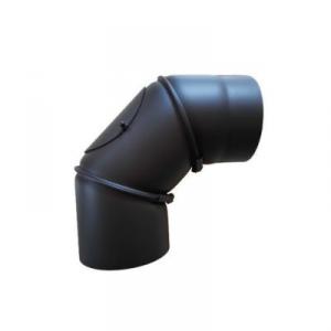 Acél füstcső könyök 180/90° állítható, tisztító nyílással (VTK180)