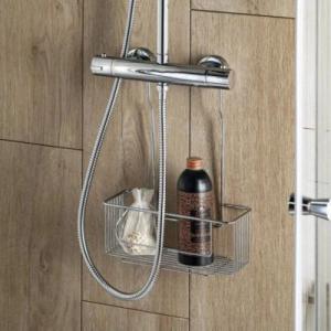 Aqualine fali csaptelepre akasztható polc, króm 26x37,5x11cm (37006)