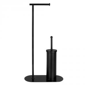 AWD WC kefe és papír tartó állvány, matt fekete (AWD02071631)