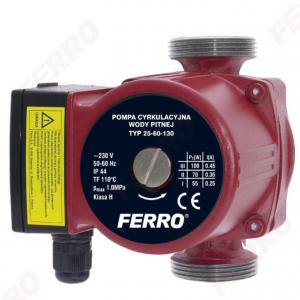 Ferro keringető szivattyú 25-60 130mm használati melegvízre (0204W)