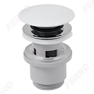 Ferro Klick-klack fehér lefolyószelep G5/4 túlfolyós mosdóhoz, műanyag kerámia tetővel (S288PPC)