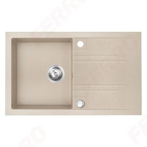 Ferro MEZZO II 1-medencés, csepptálcás gránit mosogató 48/78, homokszín (DRGM48/78SA)
