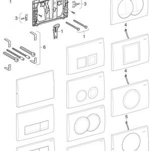 Geberit nyomó és rögzítőrúd készlet (241.465.00.1)
