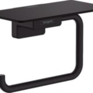 Hansgrohe AddStoris fekete WC papír tartó polccal (41772670)