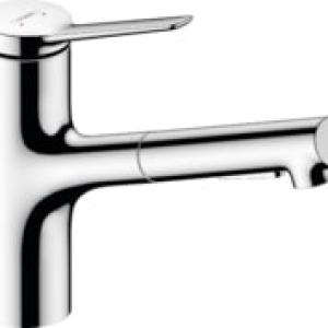 Hansgrohe Zesis M33 egykaros mosogató csaptelep 140 kihúzható kifolyóval, 2 jet (74800000)