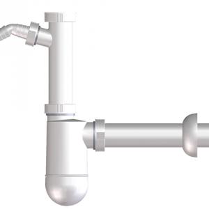 HL132.1/30 Mosdószifon DN32x5/4' mosógép-csatlakozóval és rozettával