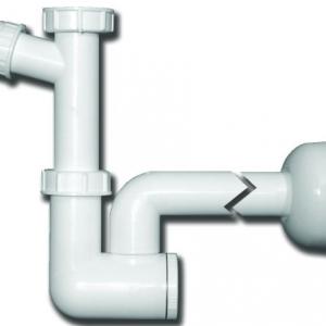 HL133/30 Mosdószifon DN32x5/4' mosógép-csatlakozóval, elfordítható kimenettel, tisztítókazettával és rozettával