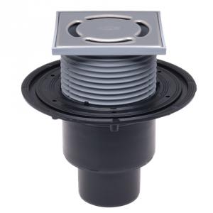 HL310NPr padlóösszefolyó DN50/75/110 függőleges kimenettel, szigetelő karimával, bűzzárral