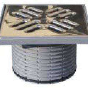 HL39Pr Magasító elem d 110mm/147x147mm/138x138mm nemesacél lefolyóráccsal, "Primus" bűzzárral