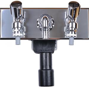 HL406.2 Mosógép-szifon falba süllyesztve DN40/50, 2 db.1/2" légbeszívós sarokszeleppel 110x280 nemesacél fedéllel