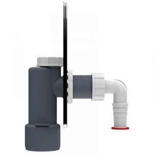 HL440 mosógép csatlakozó golyós bűzzárral, falba süllyesztve, nemesacél fedéllel