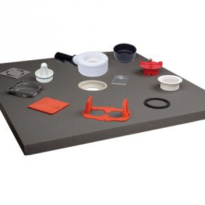 HL523N-90x90 Zuhanylap készlet csempézett zuhanyzó készítéséhez 90x90cm, DN50/40 elfordítható kimenetű szifonnal, vízbűzzárral