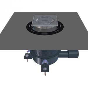 HL541 Primus blue épített zuhanylefolyó hajfogóval, szigetelő gallérral, rögzítőtalpakkal