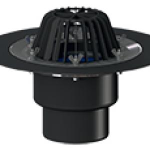 HL62/1 tetőlefolyó DN110, szigetelőkarimával, szorítóelemmel