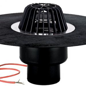 HL62.1H/7 tetőlefolyó DN75 , gyárilag felhegesztett bitumengallérral, 10-30W/230V fűtéssel