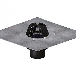 HL62H/1 tetőlefolyó DN110 szigetelőkarimával, gyárilag felhegesztett bitumengallérral