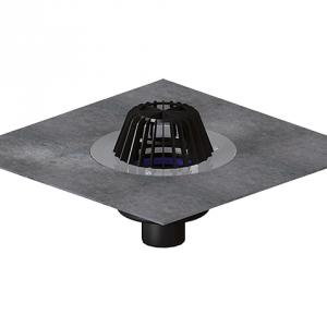 HL62H/7 tetőlefolyó DN75 szigetelőkarimával, gyárilag felhegesztett bitumengallérral