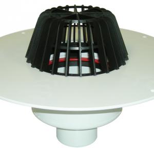 HL62P/7 Lapostető lefolyó DN75, PVC karimával.