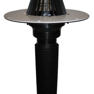 HL69P/7 Lapostető lefolyó felújításhoz, DN75 csőhöz, PVC karimával.