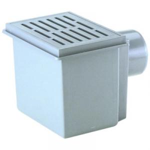 HL71 padlóösszefolyó DN110 vízszintes kimenettel, lefolyó ráccsal, szemétfogó kosárral