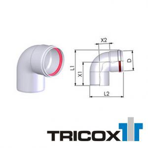 TRICOX AAKÖ602 könyök 80/125mm 45°, (2db) (AAKÖ602C)