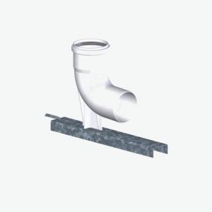 Tricox PPs bekötő könyök 60 mm tartó sínnel PBK10