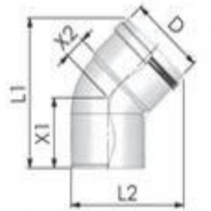 Tricox PPs könyök 60mm, 45°