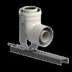 Tricox PPS/Alu bekötő könyök 80/125 mm tartó sínnel