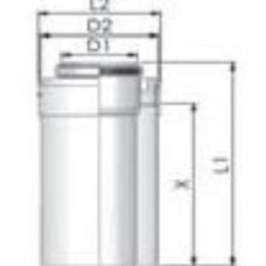 Tricox PPs/Alu cső 60/100mm, hossz 500mm, PACS506
