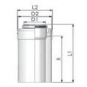 Tricox PPs/Alu cső 80/125mm, hossz 1000mm, PACS607