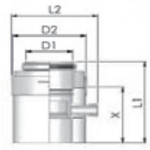 Tricox PPs/Alu kondenzátum leválasztó 60/100mm, PAKL50