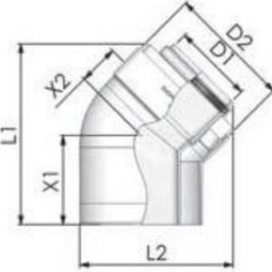 Tricox PPs/Alu könyök 110/160mm, 45°, PAKÖ052