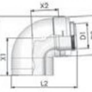 Tricox PPs/Alu könyök 80/125 mm, 87°, PAKÖ601