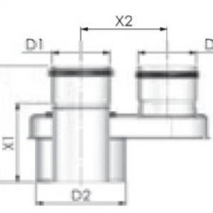 Tricox Pps/Alu osztó adapter 60/100 - 2x80, PAD5020