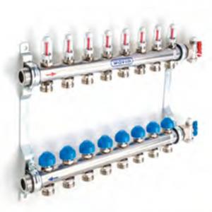 Wavin rozsdamentes osztó-gyűjtő 6 körös, átfolyásmérős (RSHCSAIT06)