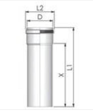 Tricox PPs cső 80mm, hossz 500 mm