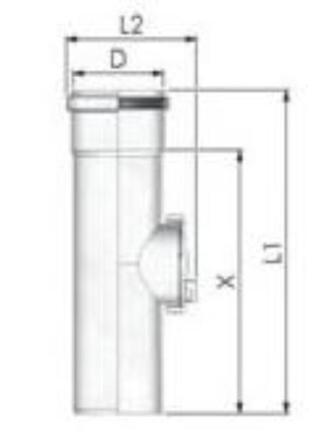 Tricox PPs ellenőrző egyenes idom 60mm