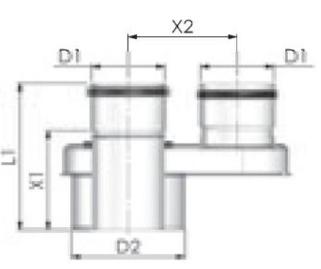 Tricox Pps/Alu osztó adapter 60/100 - 2x80, PAD5020